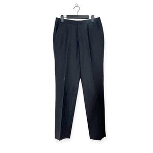 Chloe Stora Prescott Dark Gray Wool Linen Slim Straight Leg Trousers - Sz EU 36